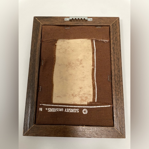 Vintage  Crewel Embroidery Southwest Native Design Framed Wall Art - Picture 4 of 4